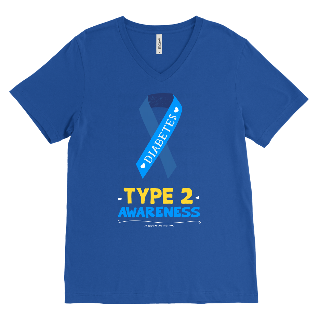 Diabetes Awareness Type 2 Blue Ribbon
