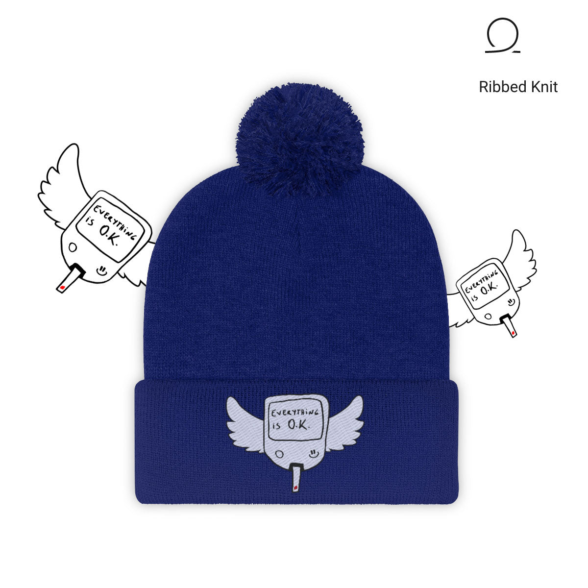 The Diabetic Survivor Pom Pom Beanie