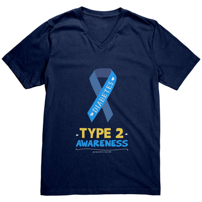 Men's T-shirt - Diabetes Awareness Type 2 Blue Ribbon