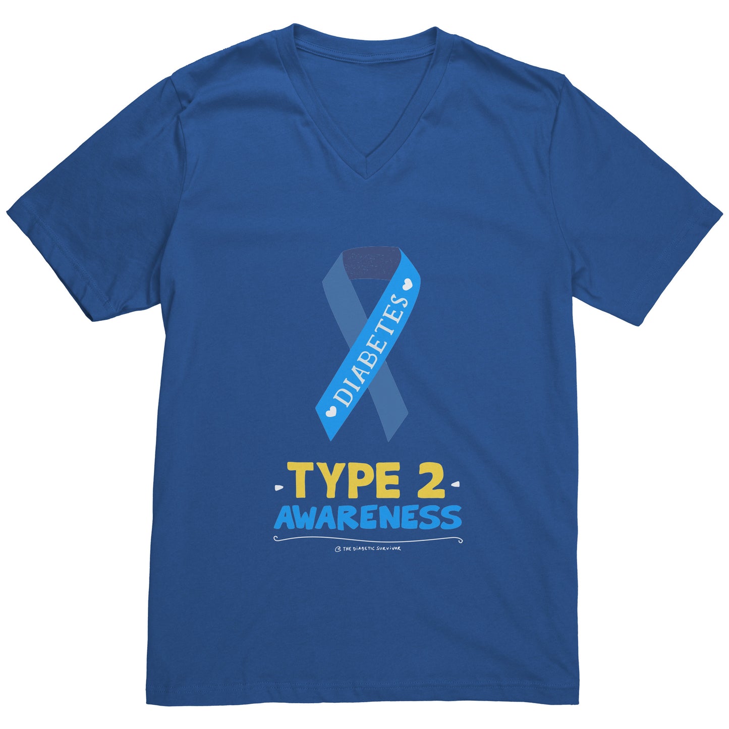 Men's T-shirt - Diabetes Awareness Type 2 Blue Ribbon