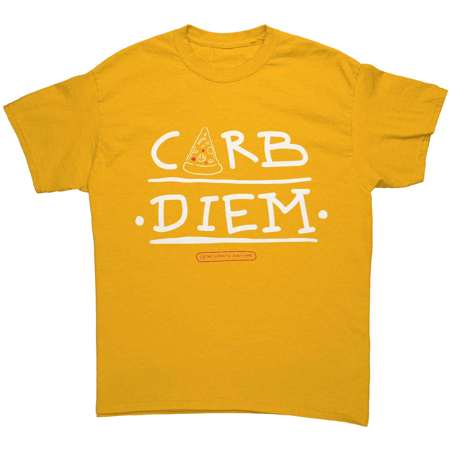Unisex_T-shirt_-_Carb_Diem__Gold_Front_Mockup.png