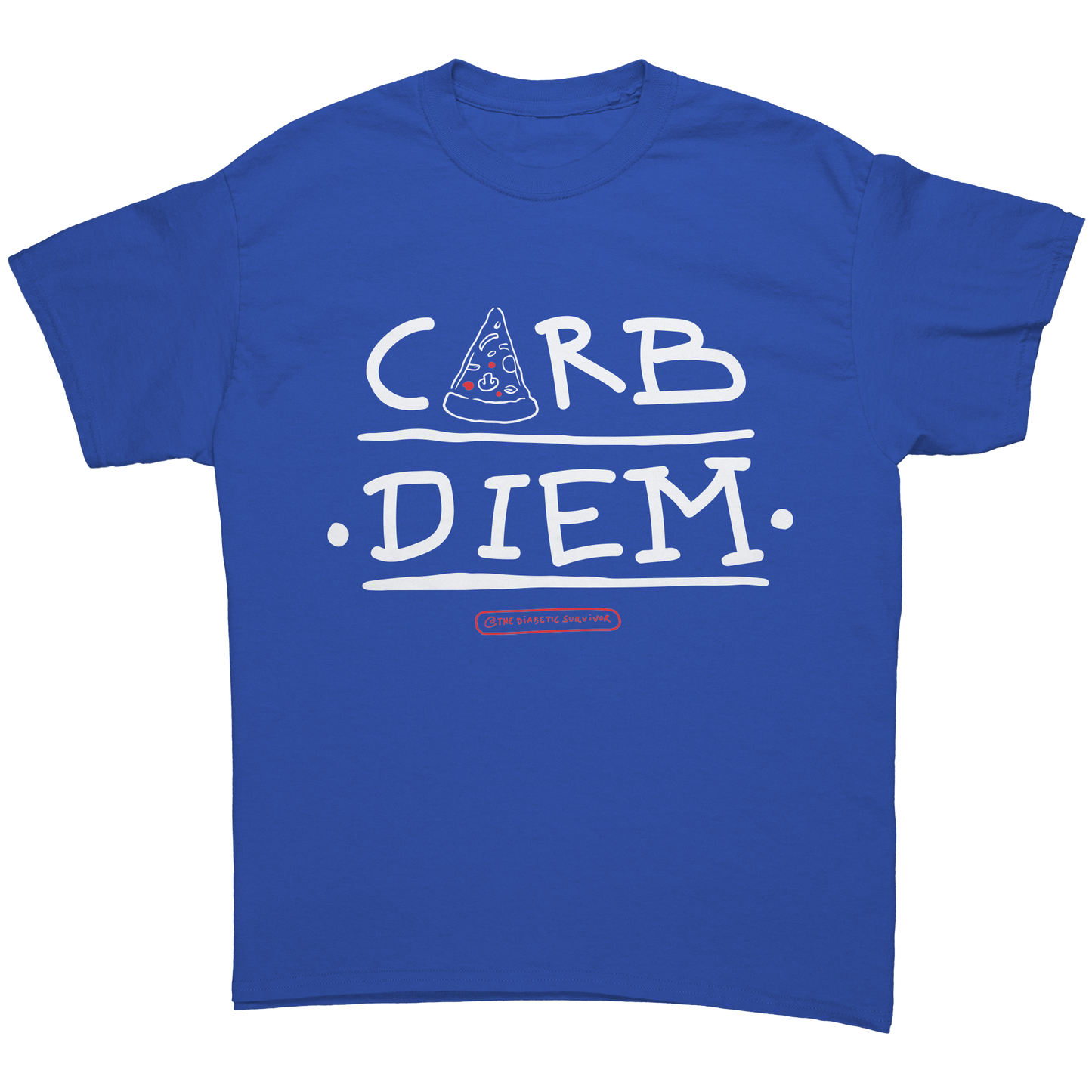 Unisex_T-shirt_-_Carb_Diem__Royal_Front_Mockup.png