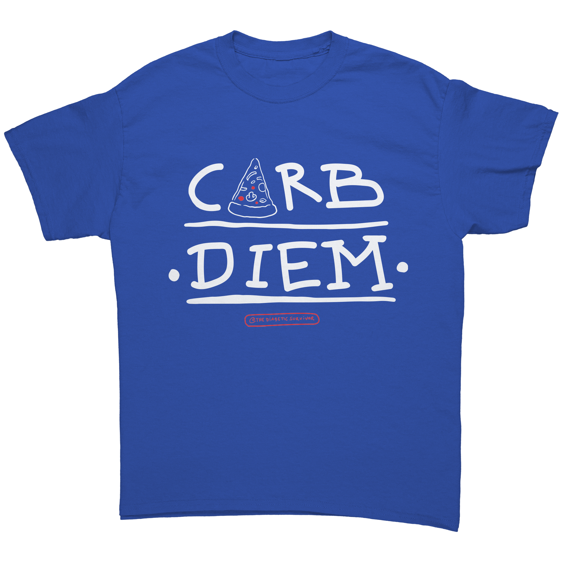 Unisex_T-shirt_-_Carb_Diem__Royal_Front_Mockup.png