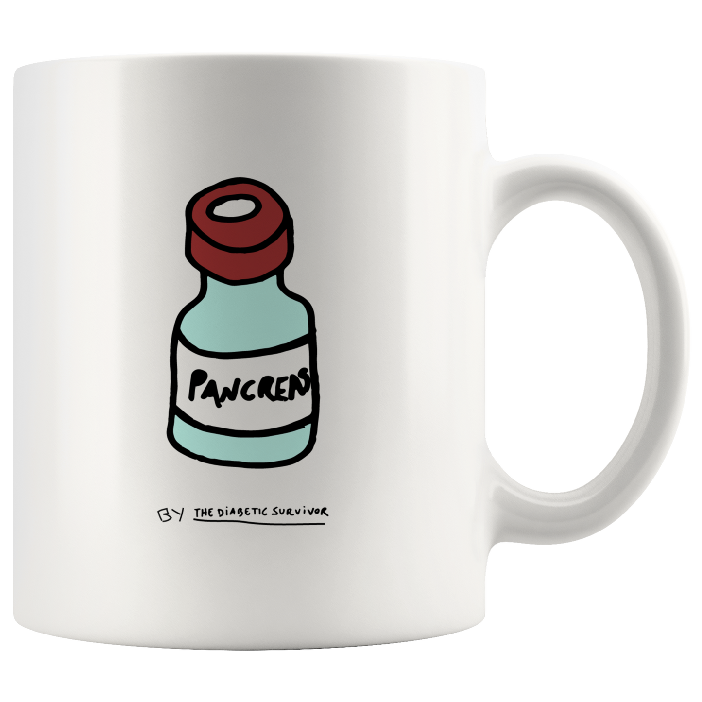 Pancreas - 11oz Mug Diabetes Awareness - The Diabetic Survivor
