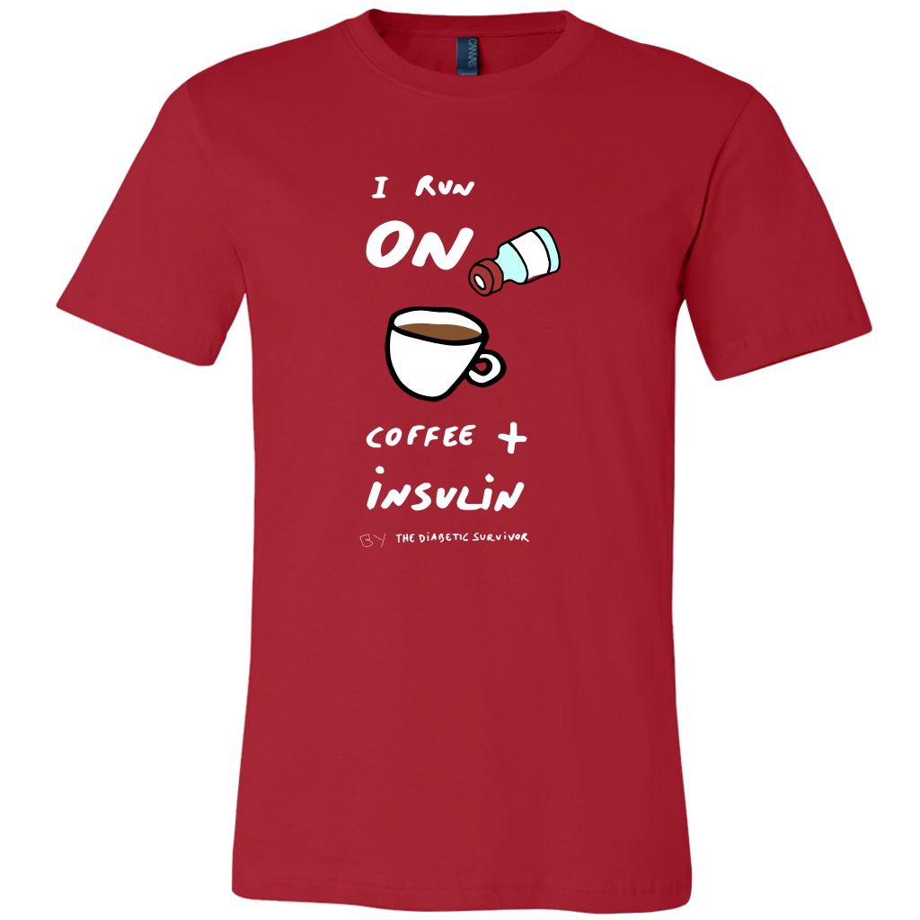 Men's T-Shirt - I run on coffee and insulin