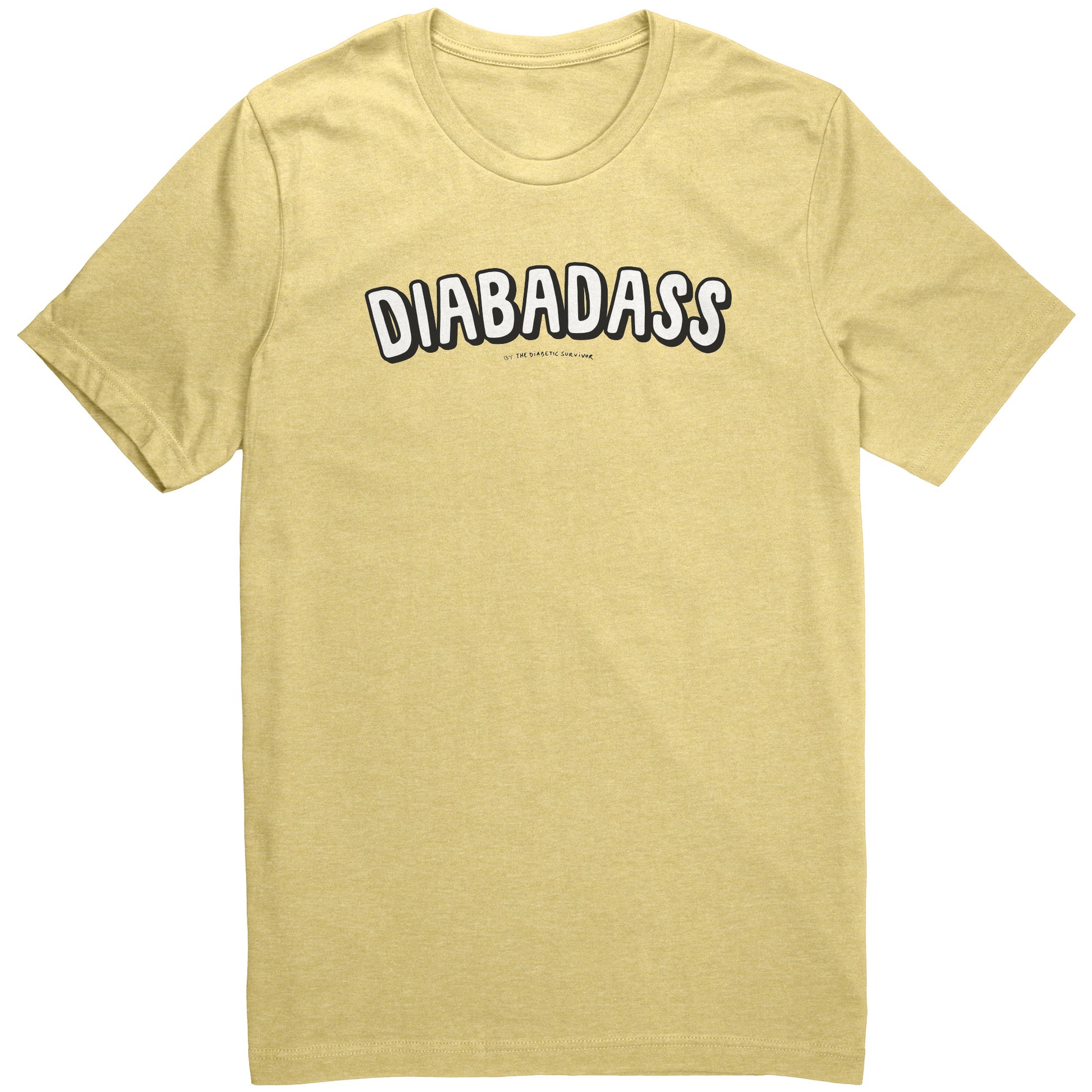 diabadass yellow unisex t-shirt for the diabetes community