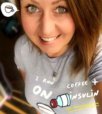 I run on coffee and insulin t-shirt