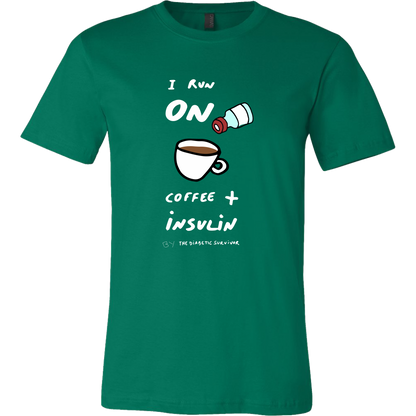 Men's T-Shirt - I run on coffee and insulin Diabetes awareness